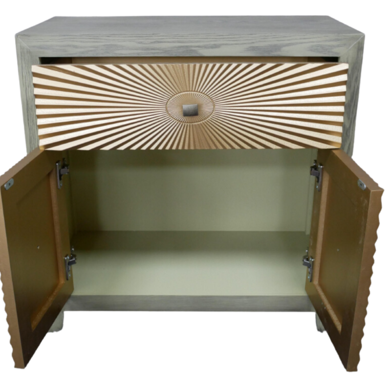 The Fusion Cabinet with contemporary design, offering stylish storage and timeless character for dining rooms, living spaces 