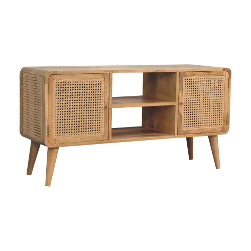 Made of solid mango wood and finished in an oak effect