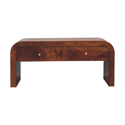 With the design of our Valletta range, this Media Unit is so stylish. Made from solid Mango wood, with a warm chestnut finish, the style is such that you just want to get your hands on it .