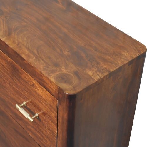 Finished in chestnut and hand crafted.