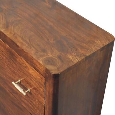 Finished in chestnut and hand crafted.
