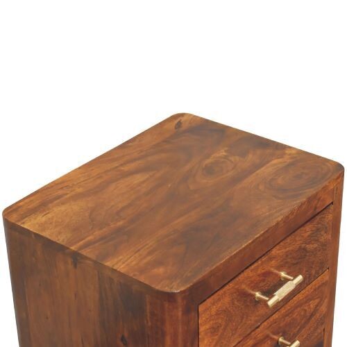 Craftsman made, the cabinet has a beautiful warm chestnut finish