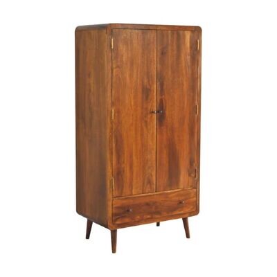 Beautiful chestnut wardrobe showing front/ side projection