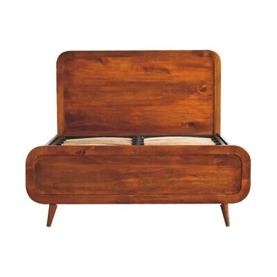 Perth Chestnut Double Bed Perth Chestnut Double bed
Chestnut Finish wooden frame, headboard and footboard.
Nordic style feet