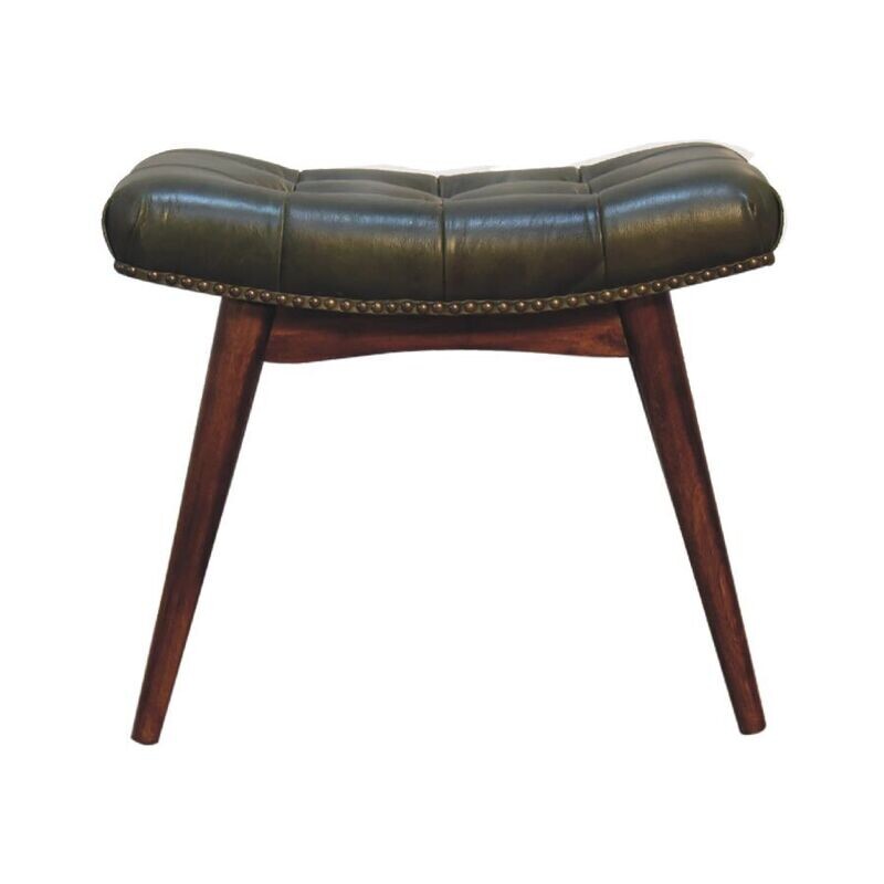 Berwick Curved Leather Stool

