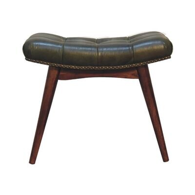 Berwick Curved Leather Stool
