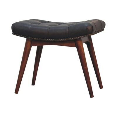 Berwick Curved Leather Stool