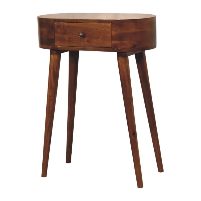Hand crafted  and very useful, this chestnut finished console is a quality piece.