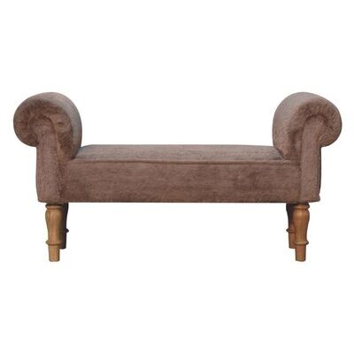 Mia Mocha Faux Fur Bedroom Bench Real luxury with this fine bedroom bench