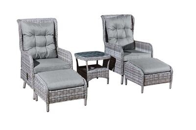 LUX Rattan Five Piece Patio Set