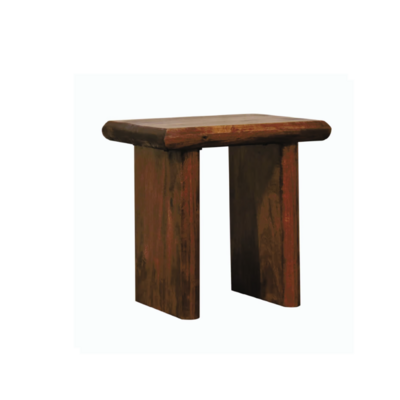 Wooden side table with square top and simple design