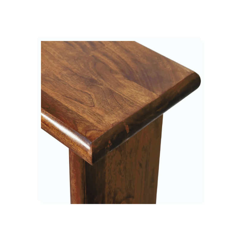 Wooden console table with slim profile and rectangular top