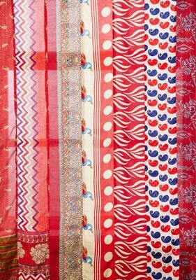 Recycled Sari Curtain Panel - Red Recycled Sari Curtain Panel
Red Patterns