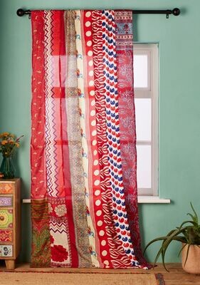 Recycled Sari Curtain Panel
Red Patterns