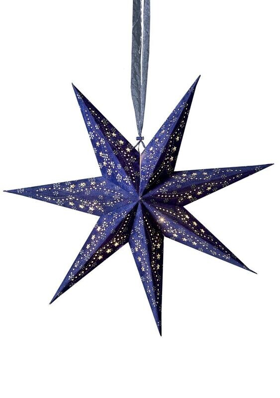Velvet Star Light - Blue Put a bit of sparkle into the room with this LED lit Star Light. It is battery operated and gives a pleasing effect in your room.
