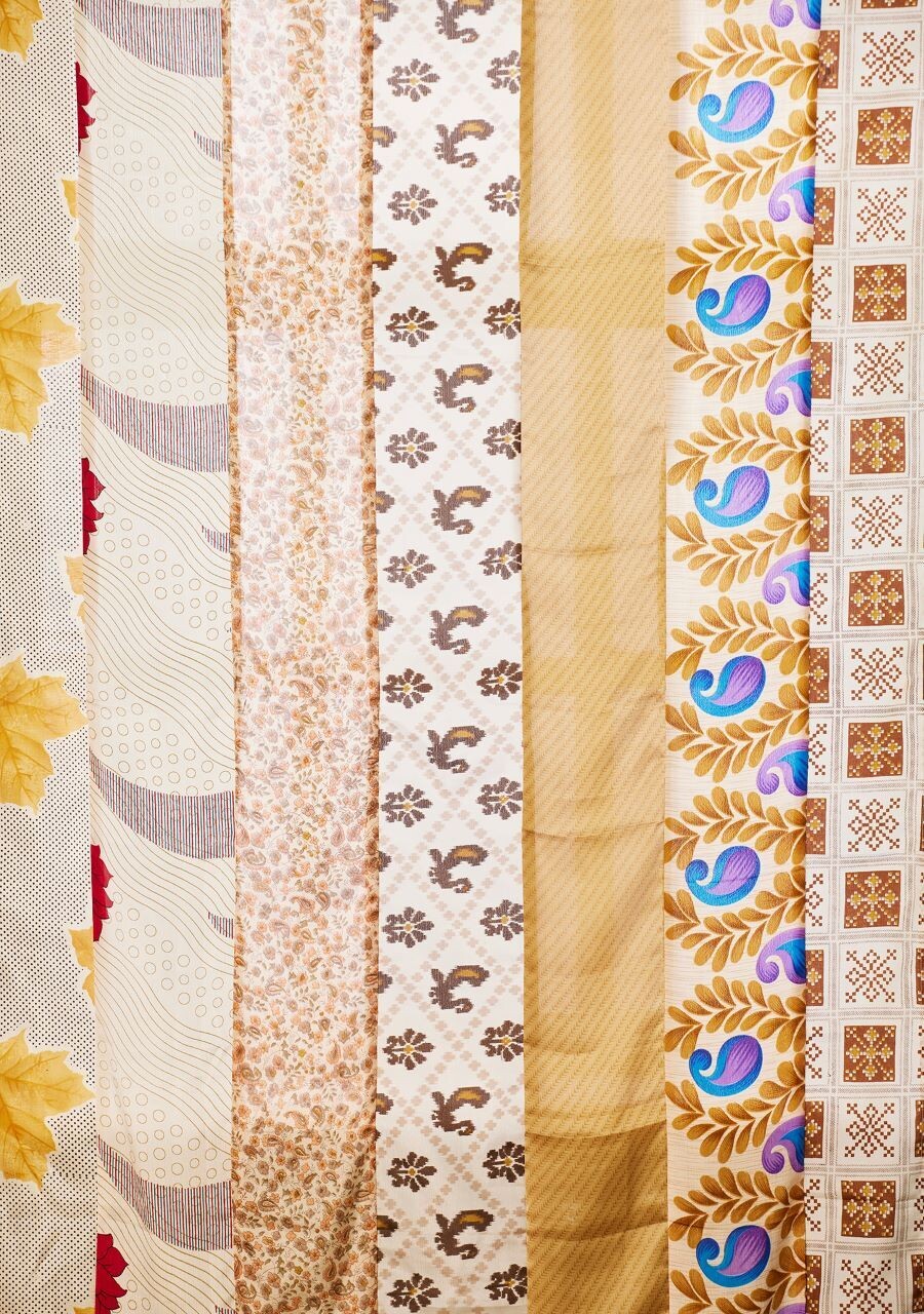 Recycled Sari Curtain Panel - White Recycled Sari Curtain Panel - White