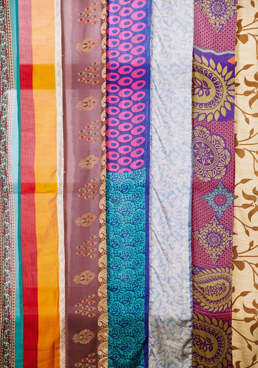 Recycled Sari Curtain Panel - Rainbow What could be jollier than the colours of the rainbow to finish off your room