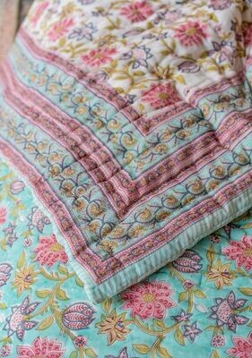 100% cotton and reversible with a contrasting colourway on each side.