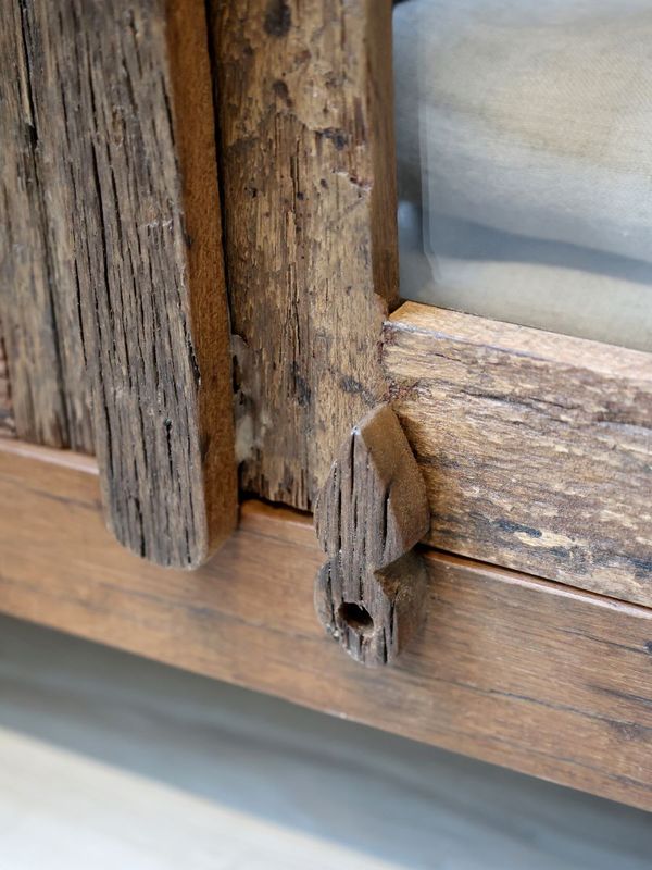 A two door cabinet built in the traditional manner.