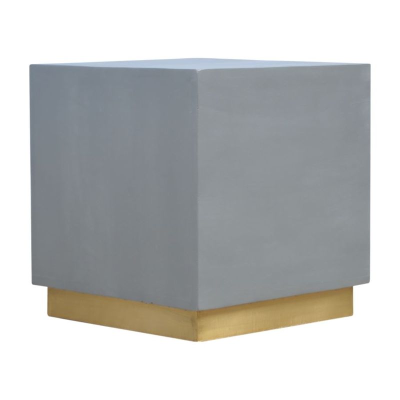 Ultra clean lines with a cement finish and gold base