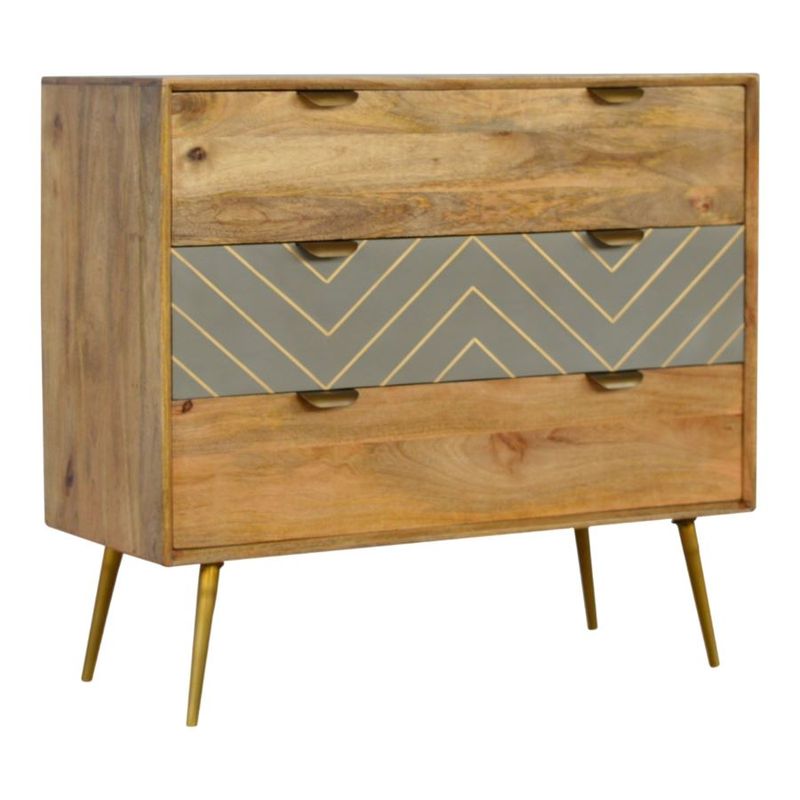 The unit styling is semi-classic, but the cement design breaks up the oak effect