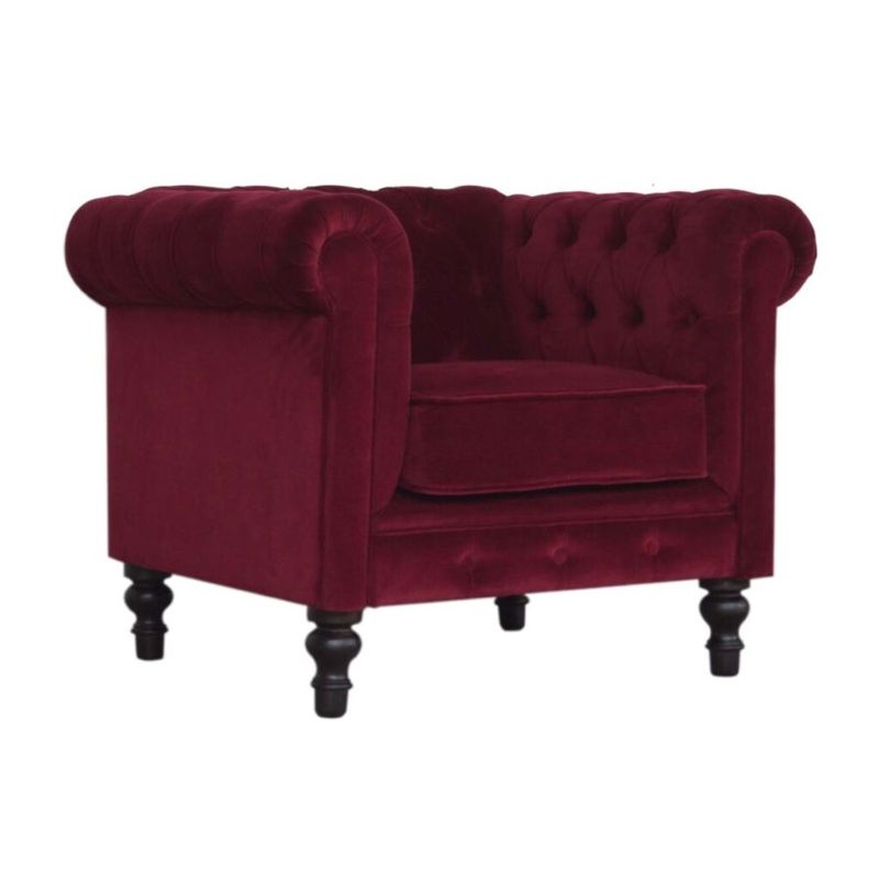 In classic Chesterfield style, this is an extremely comfortable armchair.