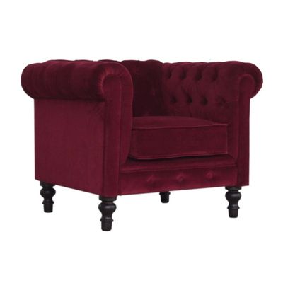In classic Chesterfield style, this is an extremely comfortable armchair.