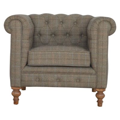 This Multi Tweed Armchair is very popular with our customers and no wonder why! Its timeless style and fabric looks good in any setting and it is an extremely comfortable chair.