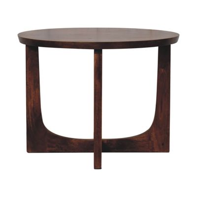 Callum Chestnut Finish Side Table The Callum is a masterpiece of carpentry with its fine curves and lovely chestnut finish.