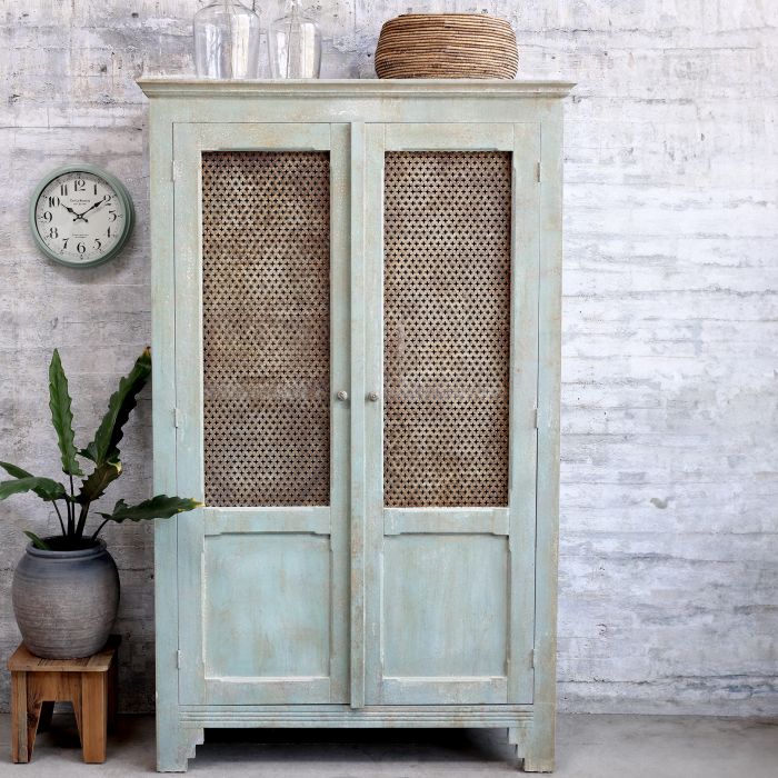 Linen Antique Opal Finish Cupboard
