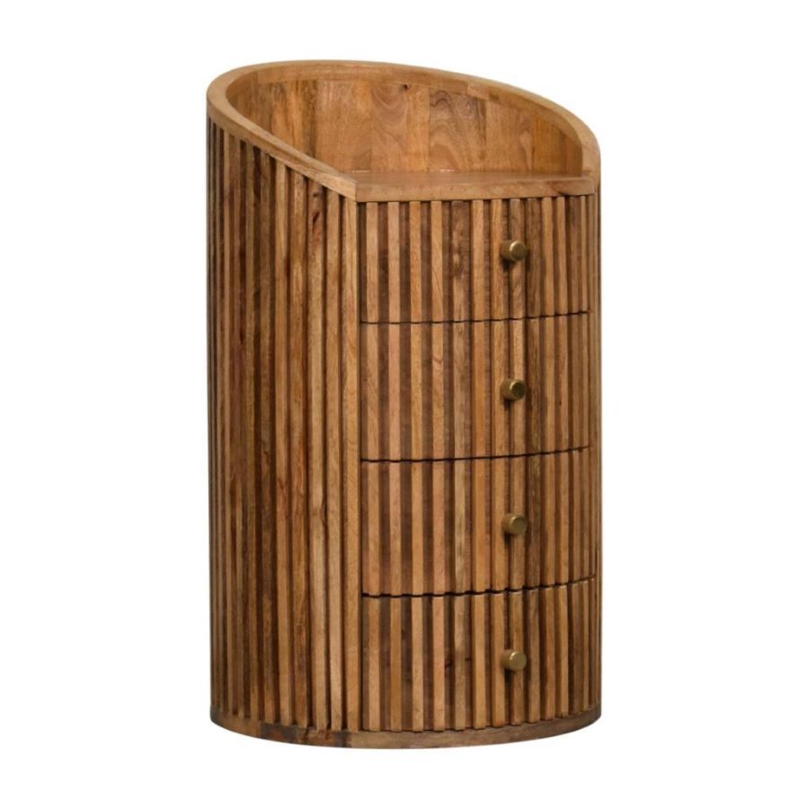The Stockholm has four drawers nicely integrated into the Stockholm design.