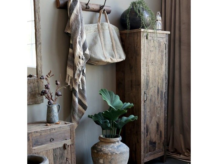A good sturdily built cabinet of recycled wood, with internal shelves too. Amelie Tall Wooden Cabinet