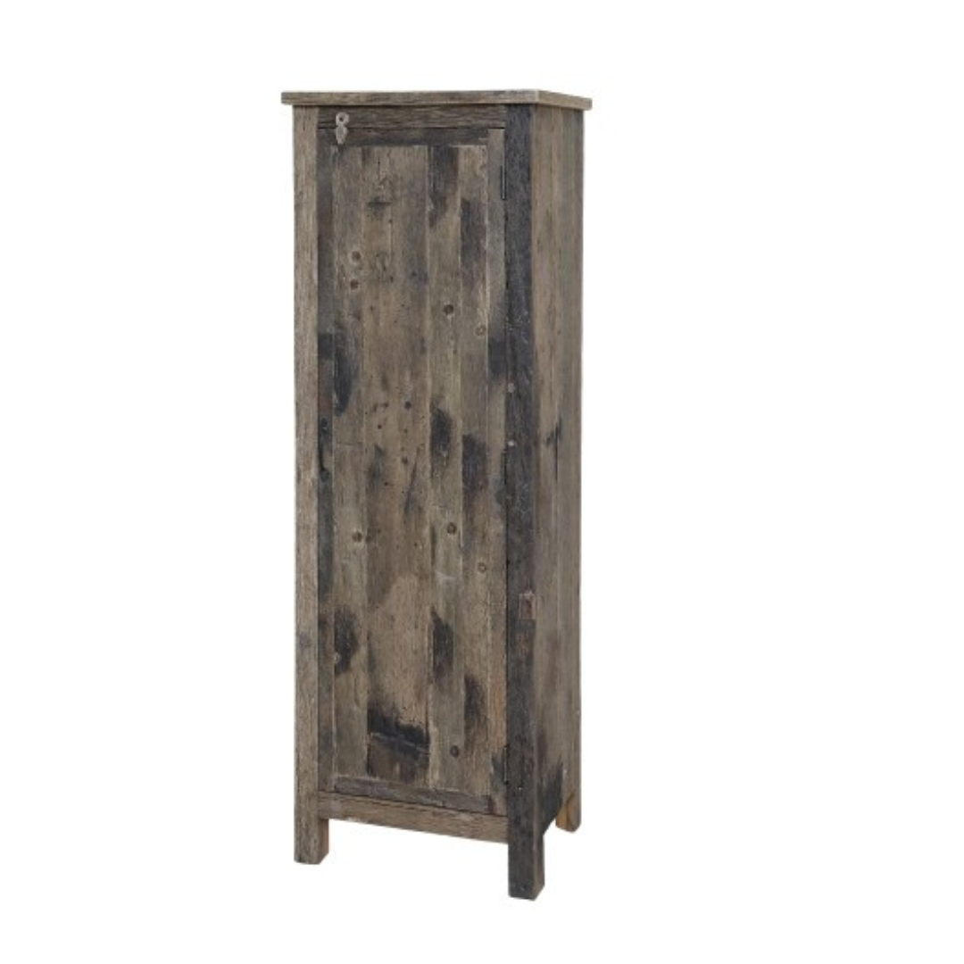 A good sturdily built cabinet of recycled wood, with internal shelves too. Amelie Tall Wooden Cabinet