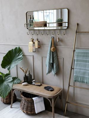 This is the French Wicker Bench being used in a Utility Area, making itself indispensible!