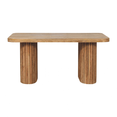 Roxanne media Unit
Natural oak effect finish. It is a sturdy piece featuring a thick ridged base.
Gif showing all elevations