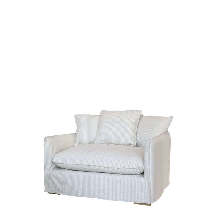 Marseilles Cream & Latte Stripe Large Armchair