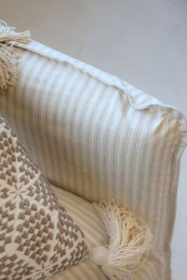 Marseilles Cream & Latte Stripe Large Armchair