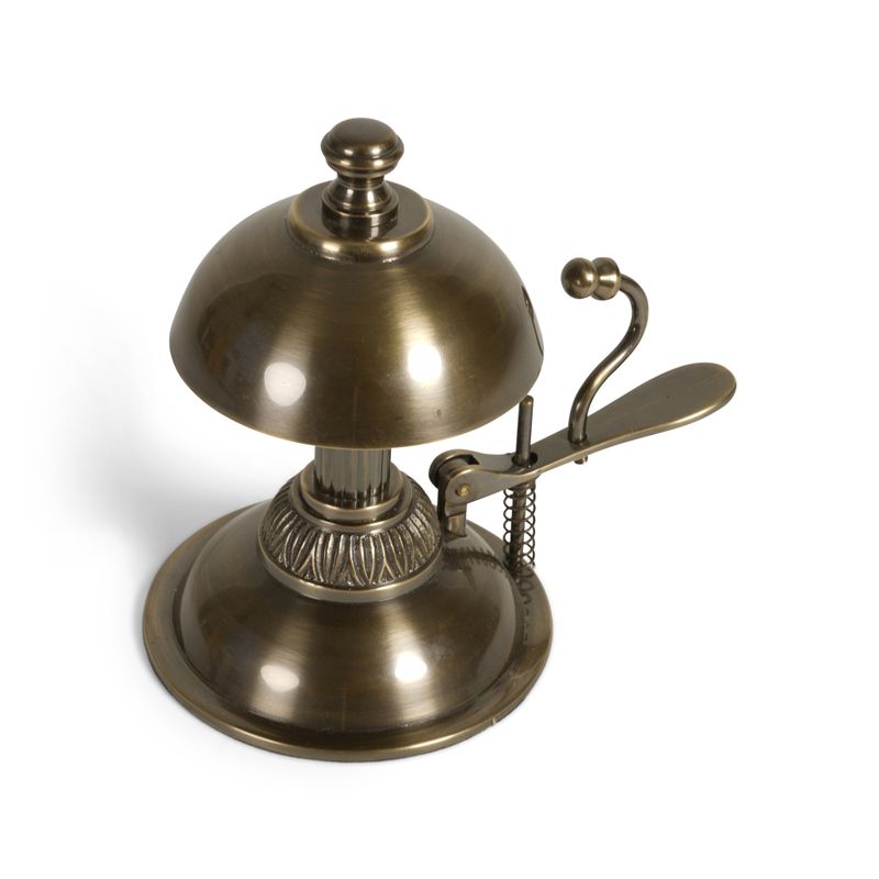 Made from brass, and gives out a decisive ding!