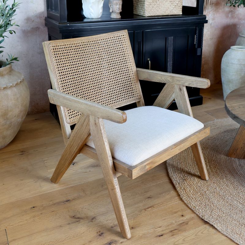 A side view of this understated chair that meets all requirements.