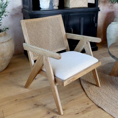 A side view of this understated chair that meets all requirements.