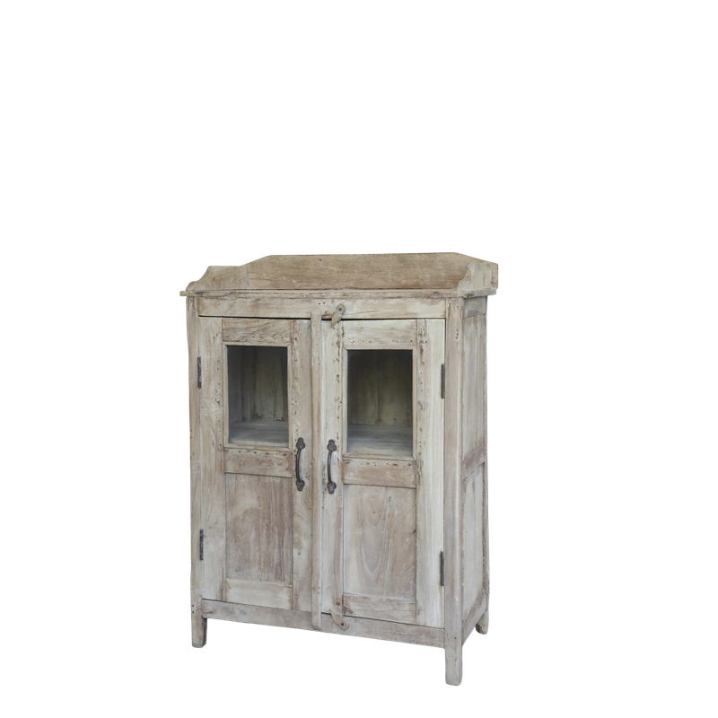 Amelie Small Display Cabinet small display unit is an extremely useful and attractive cabinet made from recycled wood, with two glass panels on each of the two opening doors.