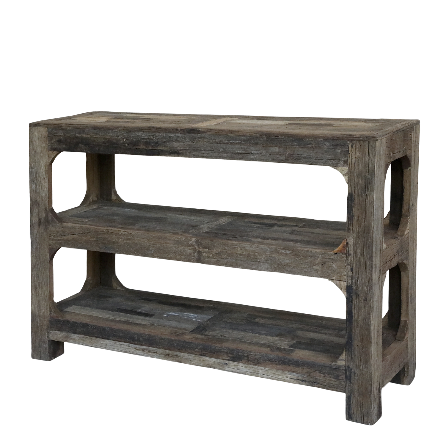 Amelie Low Shelves Amelie low shelving unit. Made from recycled, reclaimed wood as you would expect.
Dimensions H 80 x L 120 x W 40 cm