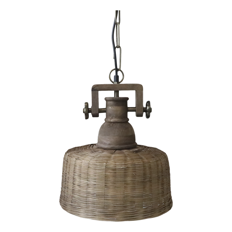 Arlo Small Wickered Rattan Ceiling Light This Arlo rattan light has that air of subtle opulence that tells that you have taste.
It is ideal for just about any room in the house, and made from rattan, mango wood and iron.
Height 33 cm.