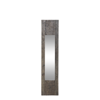 Amelie Mirror
Large Narrow Plank of recycled dark aged wood set with a rectangular mirror