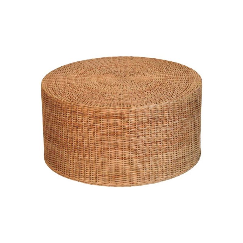 Cresta Circular Natural Woven Finish Coffee Table