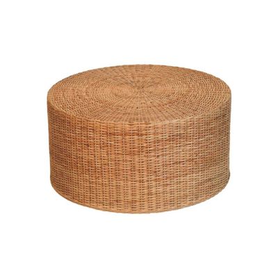 Cresta Circular Natural Woven Finish Coffee Table