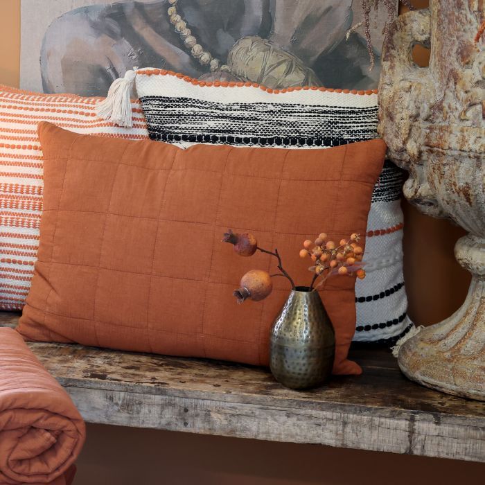 Chic Rectangular Cushion - Terracotta