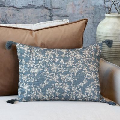 Chic Rectangular Midnight & Sand Pattern Cushion