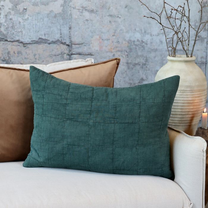 Chic Rectangular Cushion - Forest Green