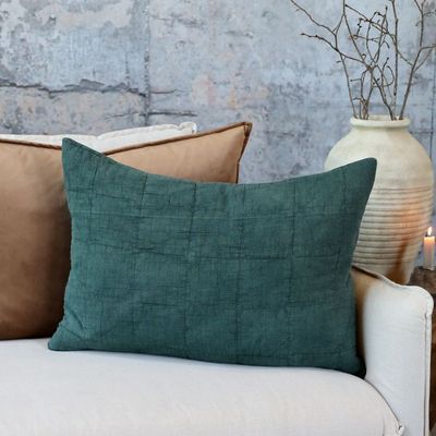 Chic Rectangular Cushion - Forest Green